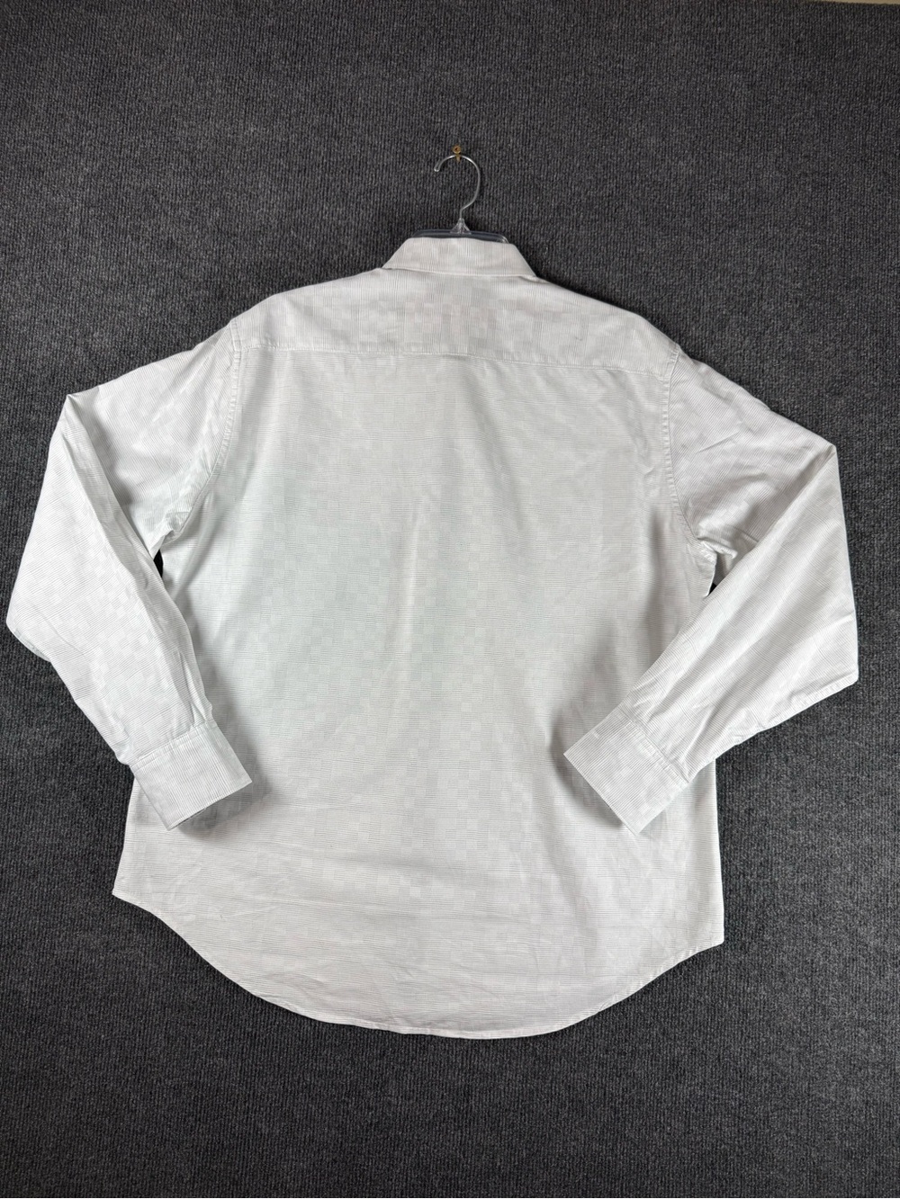 Robert Graham Mens Large Classic Fit White Basket Weave Long Sleeve Shirt L - Picture 2 of 14